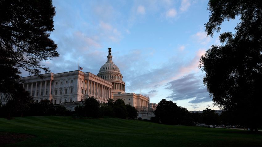 The U.S. Capitol Building following passage in the House of a 45-day continuing resolution on September 30, 2023 in Washington, DC.