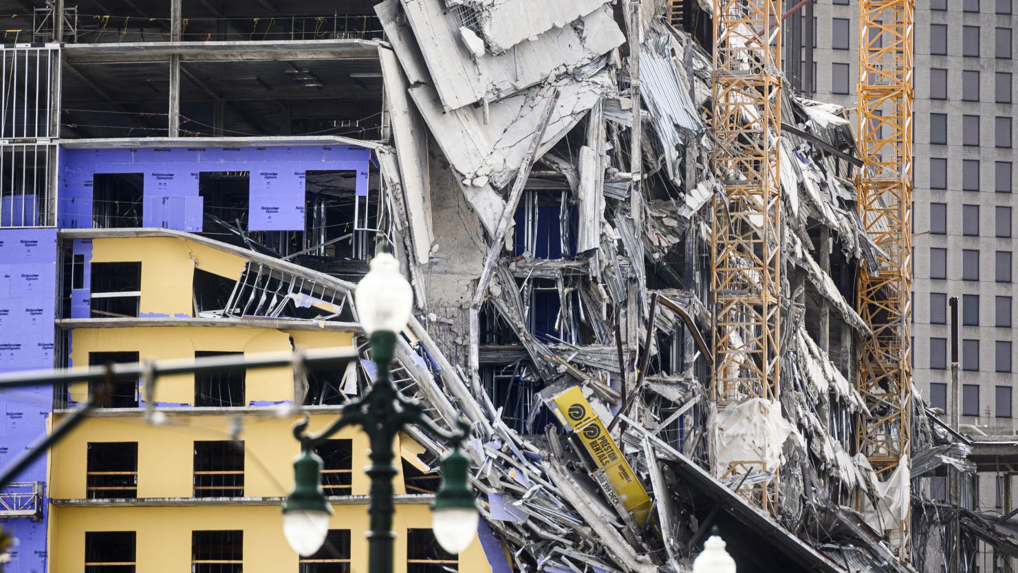 The Hard Rock Hotel partially collapsed in downtown New Orleans on October 12, 2019. 