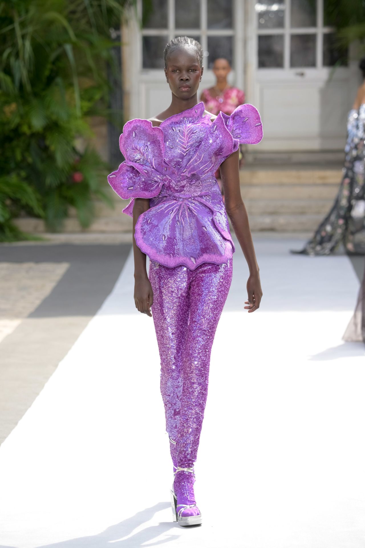 PARIS, FRANCE - JULY 03: (EDITORIAL USE ONLY - For Non-Editorial use please seek approval from Fashion House) A model walks the runway during the Rahul Mishra Haute Couture Fall/Winter 2023/2024 show as part of Paris Fashion Week on July 03, 2023 in Paris, France. (Photo by Kristy Sparow/Getty Images)