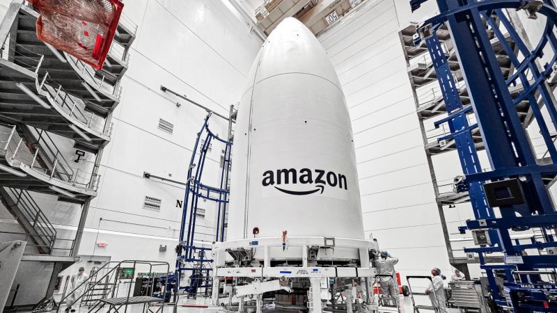 Amazon has launched its first internet satellites in a bid to compete with SpaceX