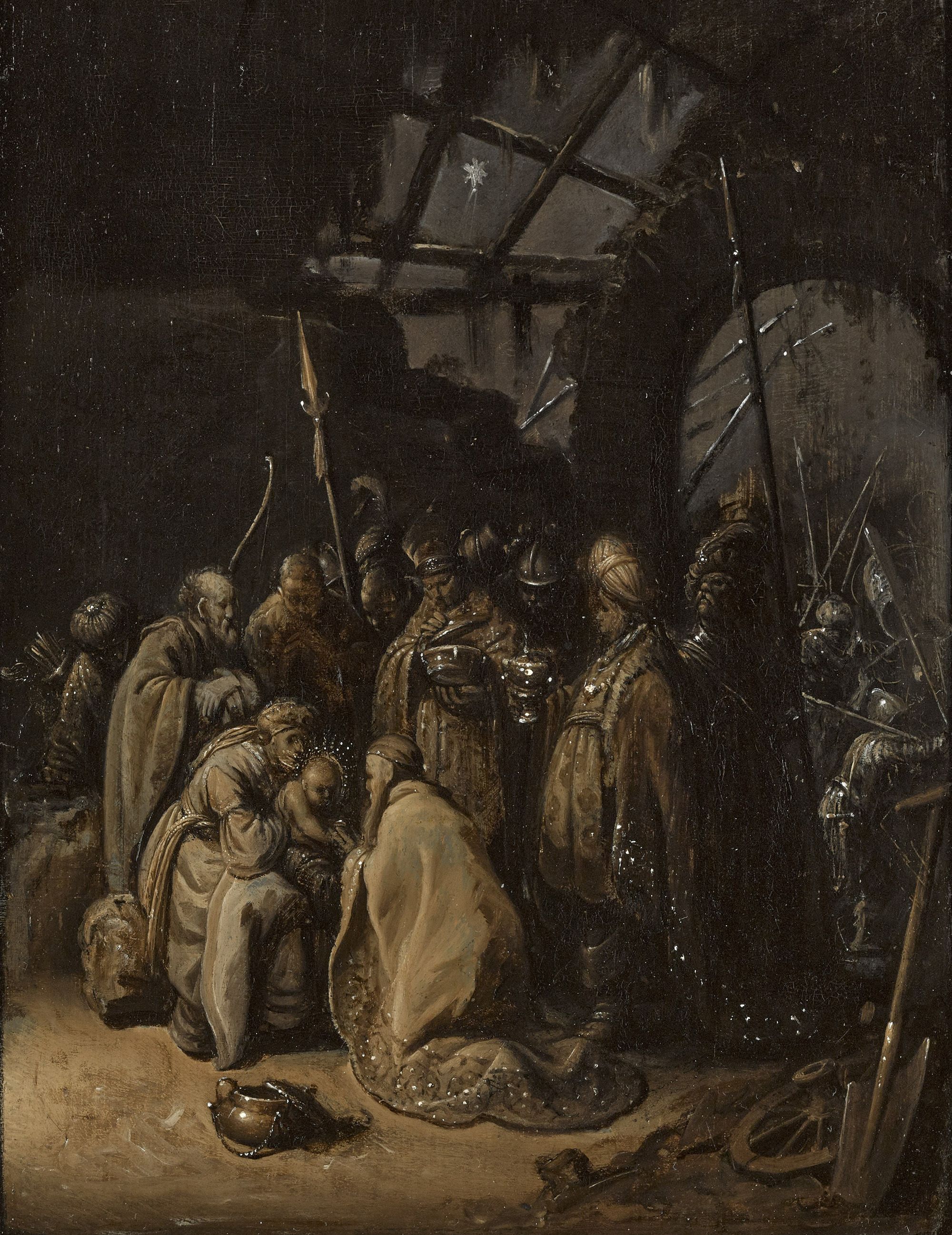 "Adoration of the Kings" is now thought to have been painted by the Dutch master Rembrandt in 1628.