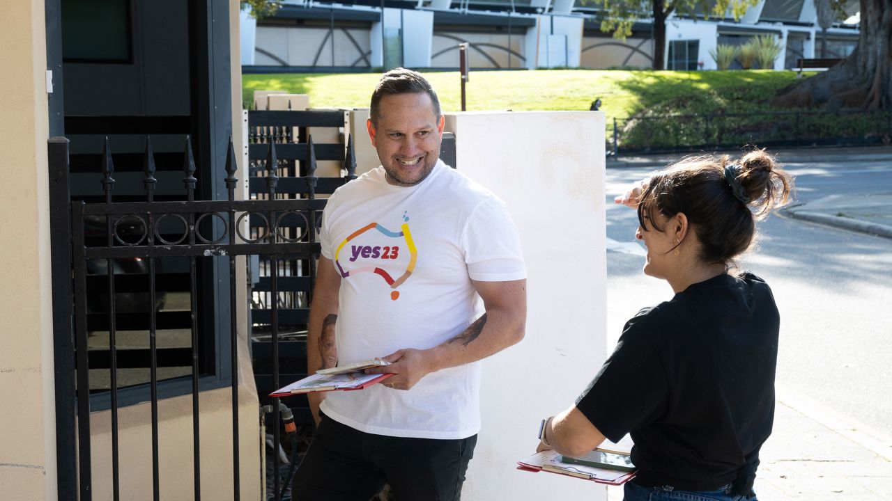 Daniel Morrison-Bird has been door-knocking for months in Perth, Western Australia to convince people to vote Yes.