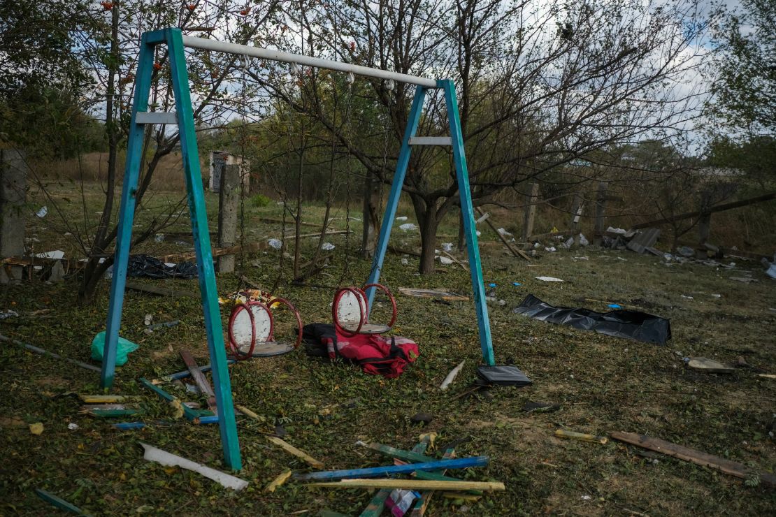 The grocery store and cafe hit by a Russian missile in Hroza were meters away from a children's playground.