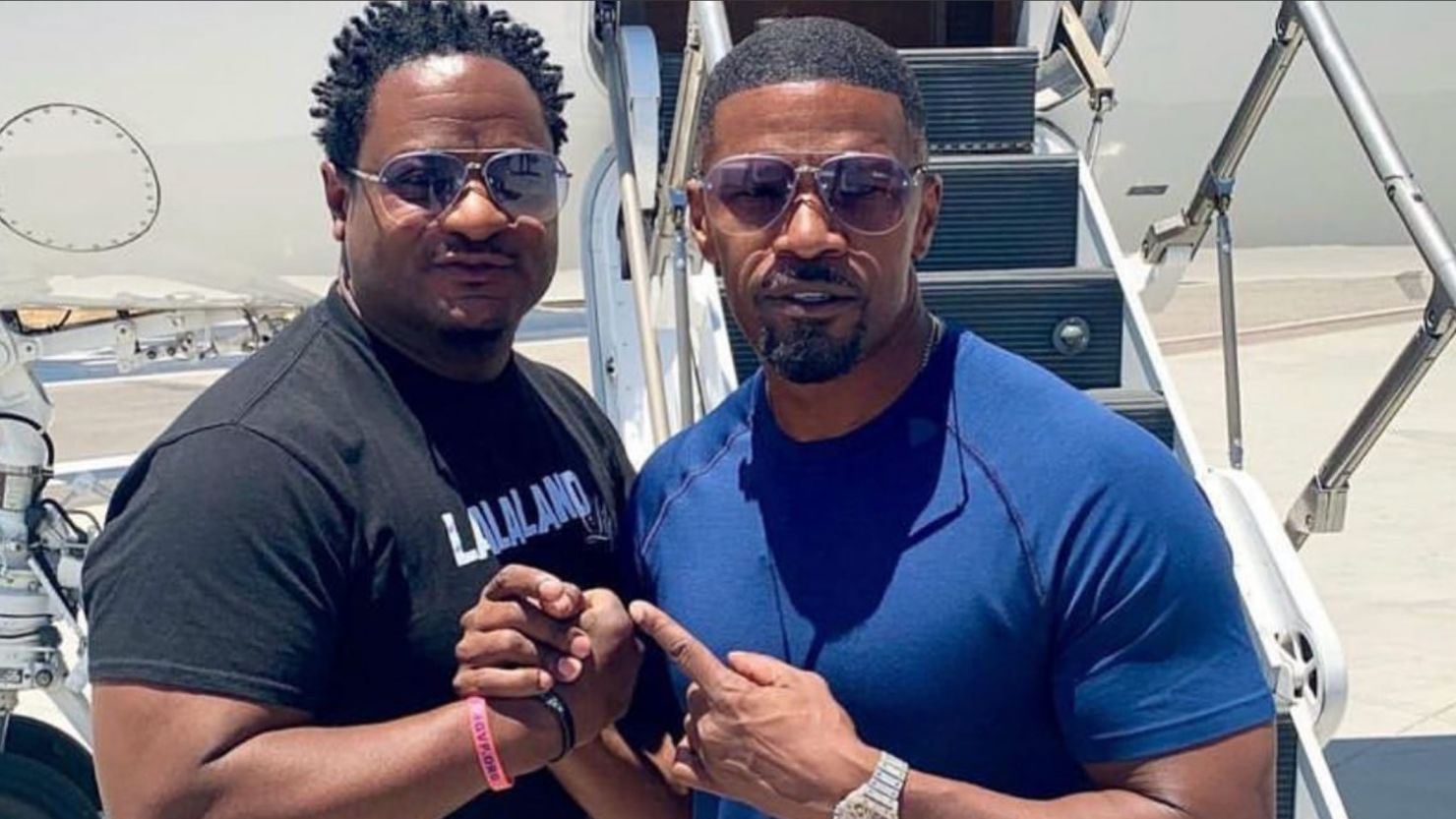 Jamie Foxx posted this photo with Keith Jefferson to Instagram. 