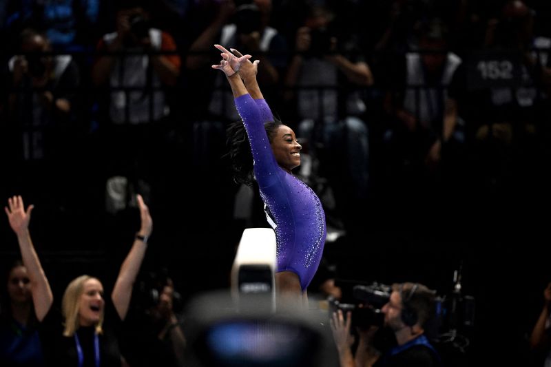 Simone Biles wins fourth gold of world championships as she