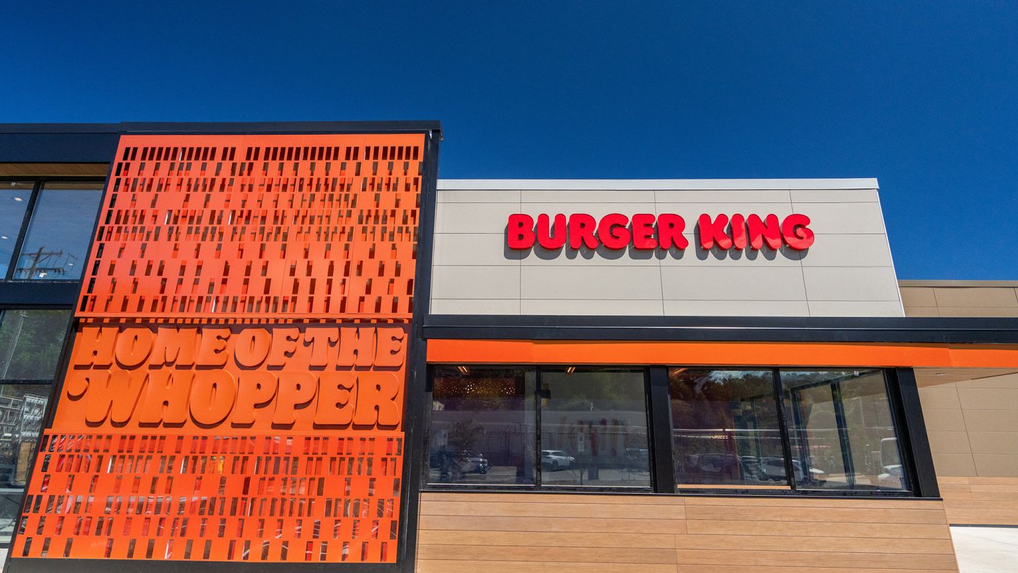 Burger King's new store design, Sizzle, features lots of Whopper branding.