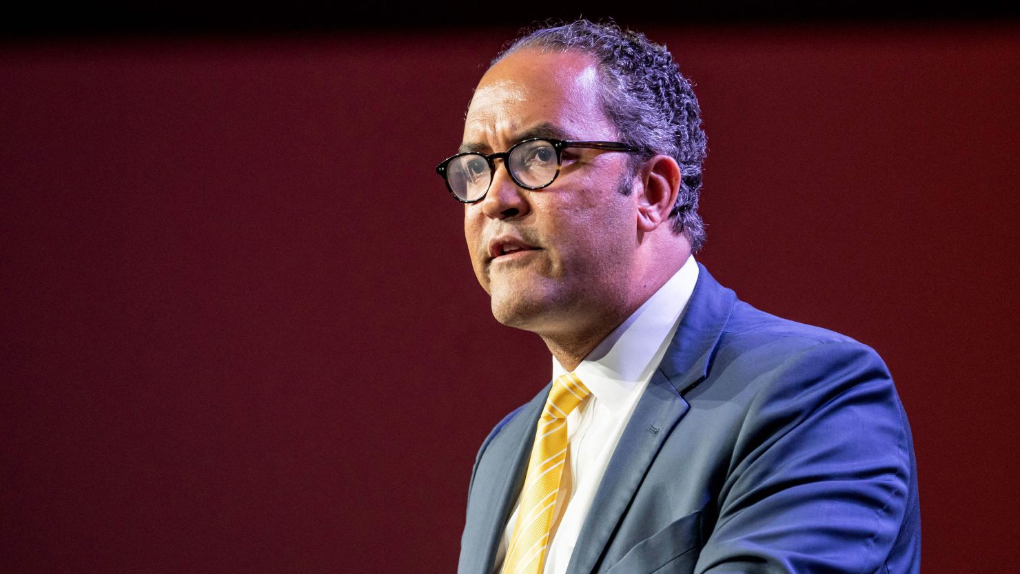 Will Hurd speaks at the Republican Party of Iowa's 2023 Lincoln Dinner at the Iowa Events Center in Des Moines on July 28, 2023. 