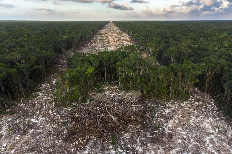 Fernando Constantino Martínez Belmar shows the devastating path of a new cross-country tourist railway line in Mexico. 