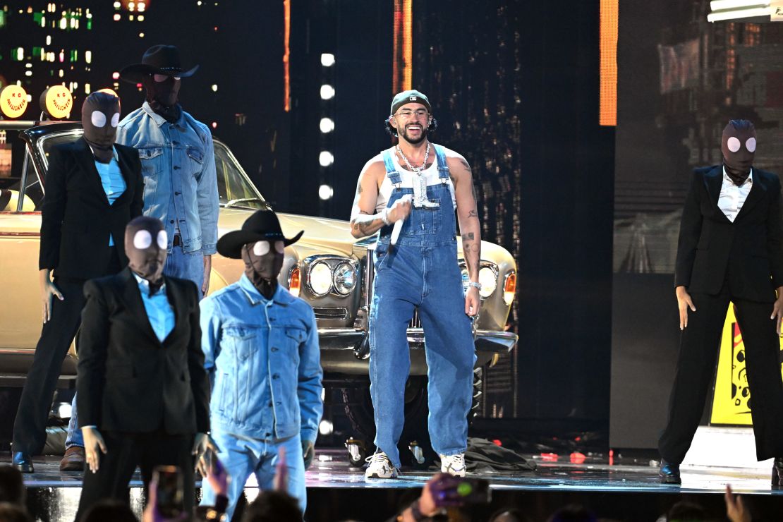 Bad Bunny performs onstage during the 2023 Billboard Latin Music Awards on Oct. 5.
