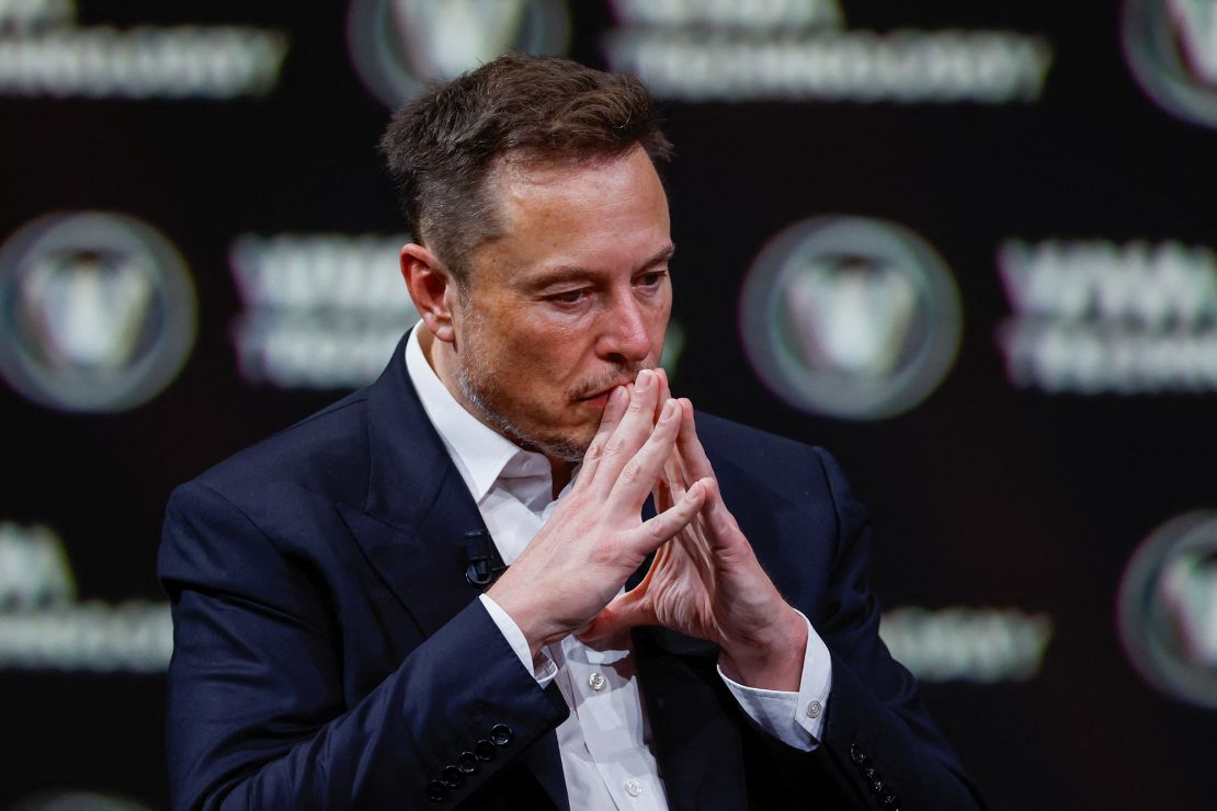 Elon Musk, Chief Executive Officer of SpaceX and Tesla and owner of Twitter, gestures as he attends the Viva Technology conference dedicated to innovation and startups at the Porte de Versailles exhibition centre in Paris, France, June 16, 2023. 