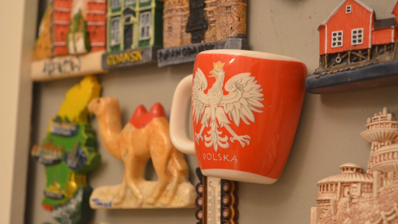 A patriotic souvenir in Stella's hallway. She says her core values are