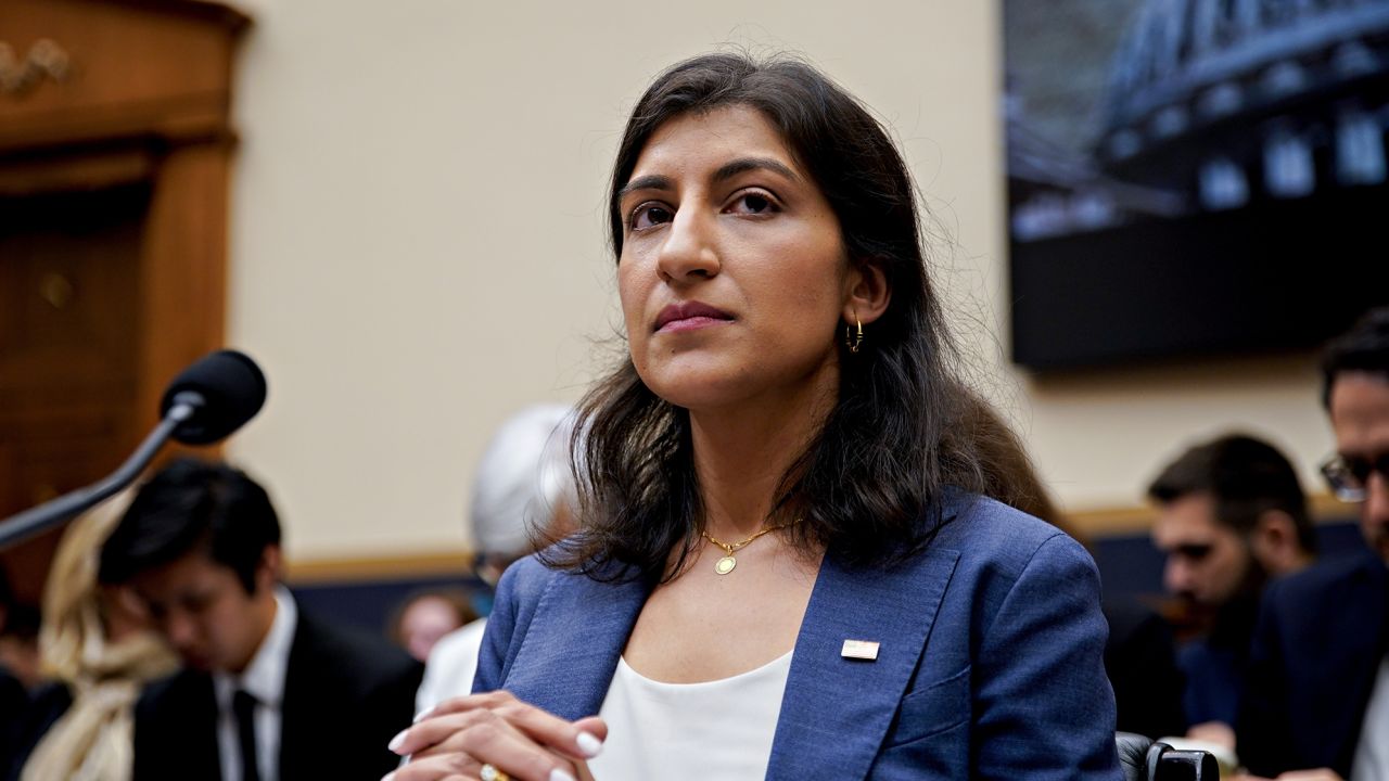 Chair of the Federal Trade Commission Lina Khan during a House Judiciary Committee hearing in Washington, D.C., on July 13.