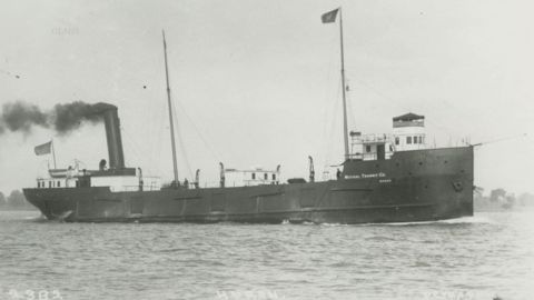 World War 1 era cargo vessel Huronton before sinking in Lake Superior 