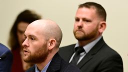 Former Aurora officer Jason Rosenblatt, left, and Aurora Police Officer Randy Roedema, right, during an arraignment in the Adams County district court at the Adams County Justice Center January 20, 2023.