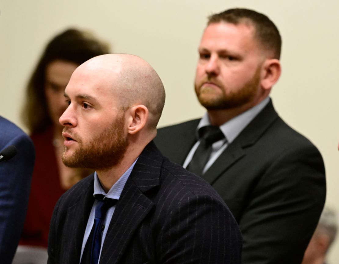 Jason Rosenblatt, left, and Randy Roedema, right, during an arraignment in court on January 20, 2023. 