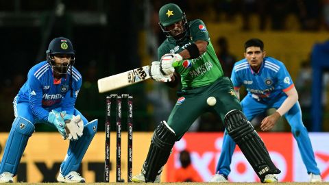 Pakistan's Iftikhar Ahmed during the Asia Cup 2023 match between India and Pakistan at the R. Premadasa Stadium in Colombo on September 11, 2023. 