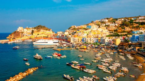 Ponza, part of the Pontine archipelago between Rome and Naples, is famous for its 'cave houses.'