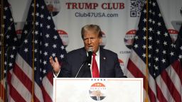 Republican presidential candidate former President Donald Trump speaks Wednesday, Oct. 11, 2023, at Palm Beach County Convention Center in West Palm Beach, Fla.