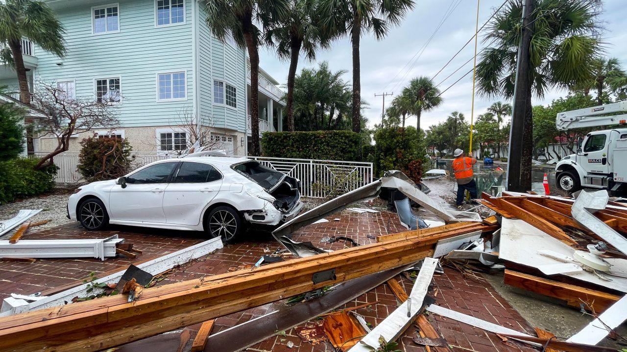 Reported tornado damage in Clearwater, Florida. 