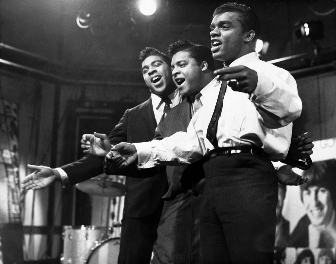 The Isley Brothers: (l to r) Rudolph, O'Kelly and Ronnie, performing together in an undated photo.