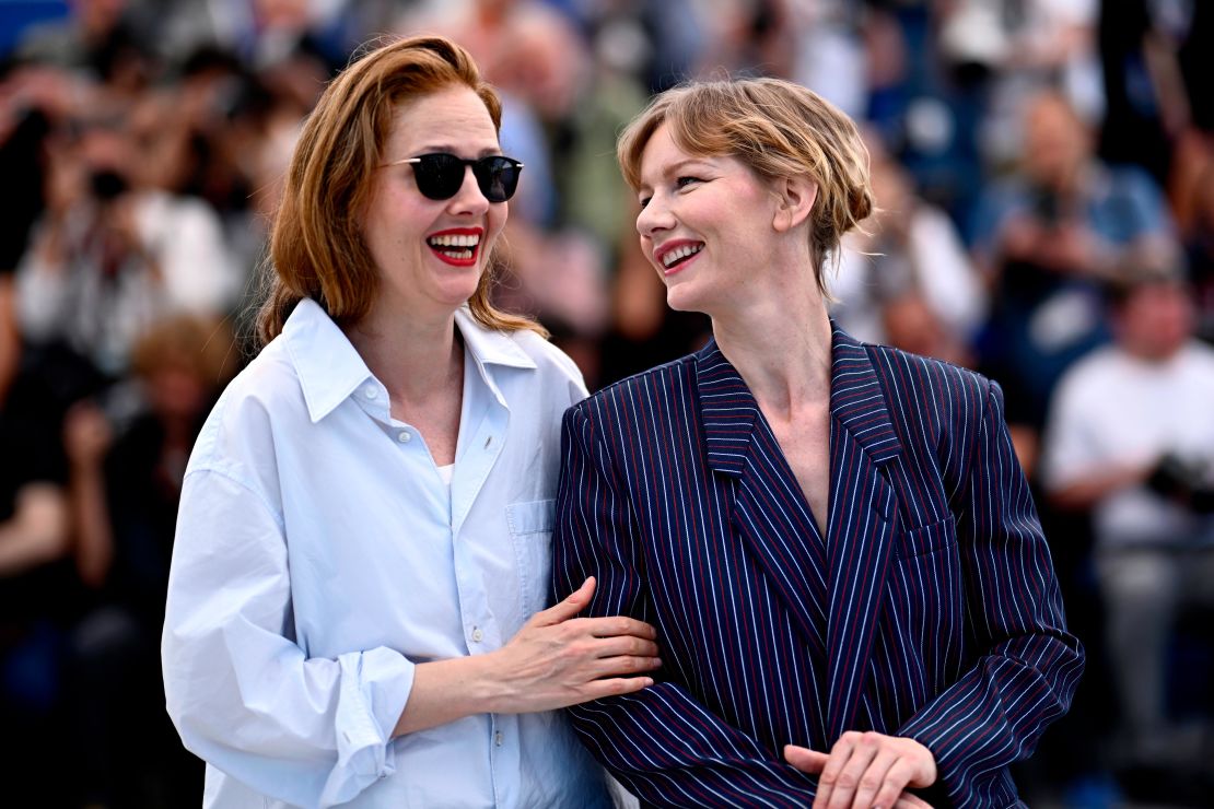 CANNES, FRANCE - MAY 22:  Director Justine Triet and Sandra Hüller attend the "Anatomie D'une Chute (Anatomy Of A Fall)" photocall at the 76th annual Cannes film festival at Palais des Festivals on May 22, 2023 in Cannes, France. (Photo by Gareth Cattermole/Getty Images)