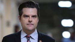 WASHINGTON, DC - OCTOBER 09: U.S. Rep. Matt Gaetz (R-FL) arrives for a House Republican conference meeting at the Capitol October 9, 2023 in Washington, DC. House Republicans will attempt to appoint a new Speaker of the House this week after removing former Speaker Kevin McCarthy (R-CA) last week. (Photo by Win McNamee/Getty Images)