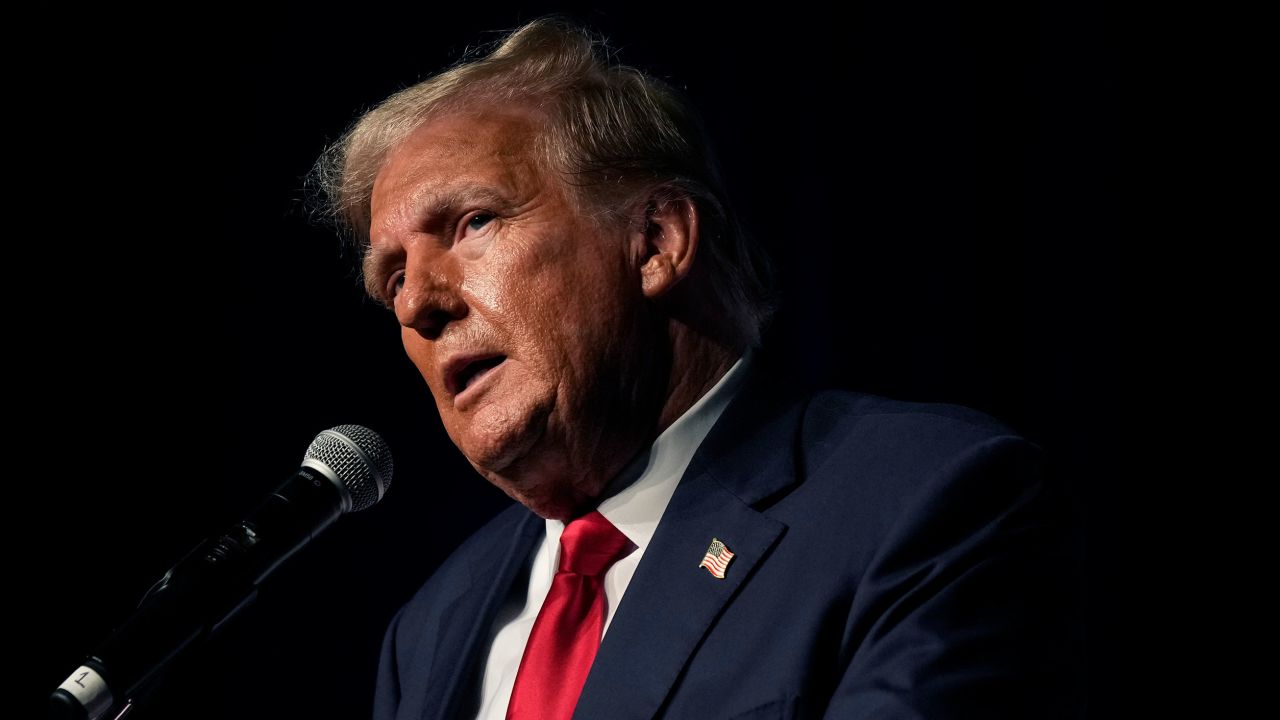 Republican presidential candidate former President Donald Trump speaks Wednesday, Oct. 11, 2023, at Palm Beach County Convention Center in West Palm Beach, Fla. (AP Photo/Rebecca Blackwell)