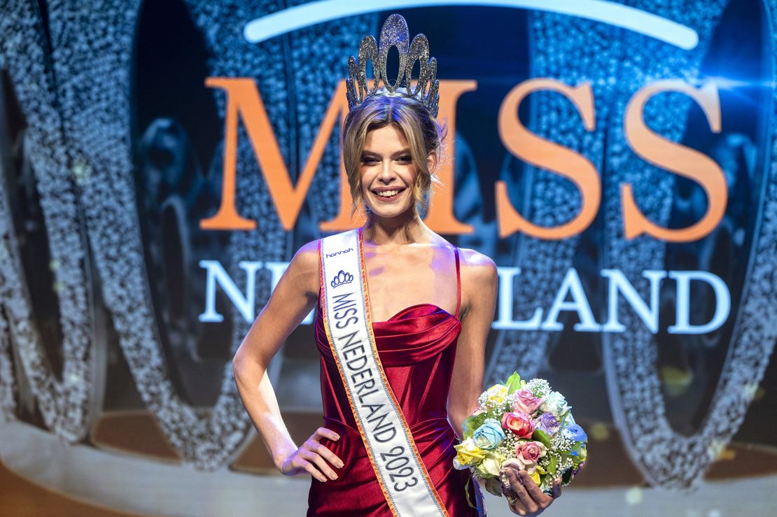 Contestant Rikkie Kolle poses after being crowned winner in the Miss Netherlands beauty pageant in Leusden, on July 8, 2023. A transgender woman has won the Miss Netherlands beauty pageant for the first time in the history of the tournament, saying she wanted to be a "voice and role model" for others. Rikkie Kolle, 22, from the southern town of Breda, was crowned at a ceremony on July 8 and will now take part in the Miss Universe contest in El Salvador, the organisers said. (Photo by Evert Elzinga / ANP / AFP) / Netherlands OUT (Photo by EVERT ELZINGA/ANP/AFP via Getty Images)