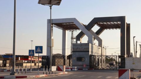 The Rafah border crossing from Gaza into Egypt is seen on October 10.