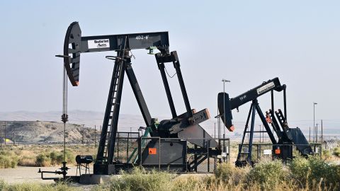 Working oil pumpjacks on the outskirts of Maricopa in Kern County, California, on September 21, 2023. (Photo by Frederic J. Brown / AFP via Getty Images).
