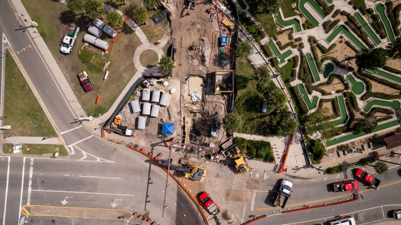 Въздушни изображения демонстрират мястото, където археолозите откриха транспортен съд от 19-ти век във Флорида.