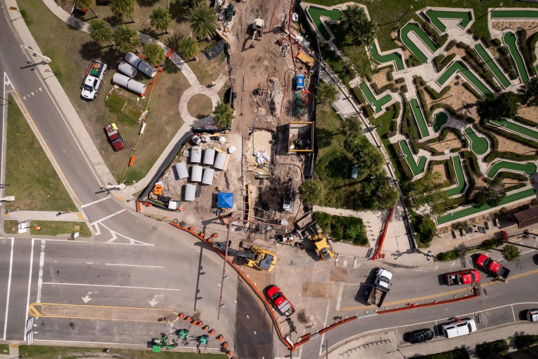 Aerial imagery shows the site where archaeologists  recovered an 19th-century ship in Florida.