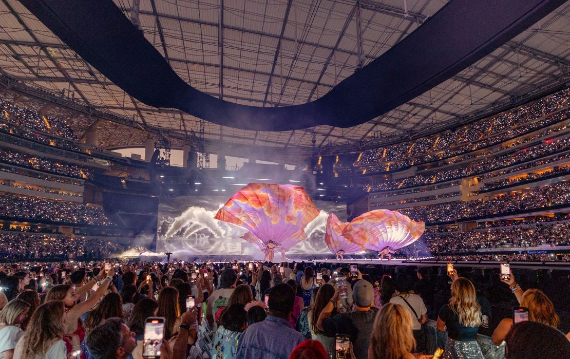 Taylor Swift performs during The Eras Tour at SoFi Stadium in Inglewood, California, on August 7, 2023.