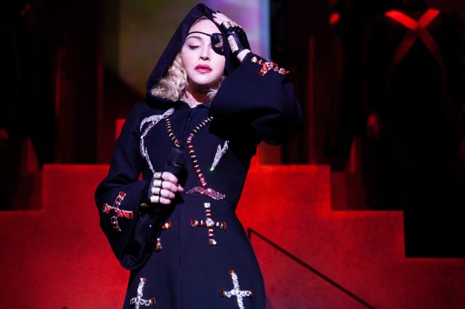For the Madame X tour, Madonna's titular alter-ego donned an eyepatch. The tour was documented in a concert film released by Paramount+.