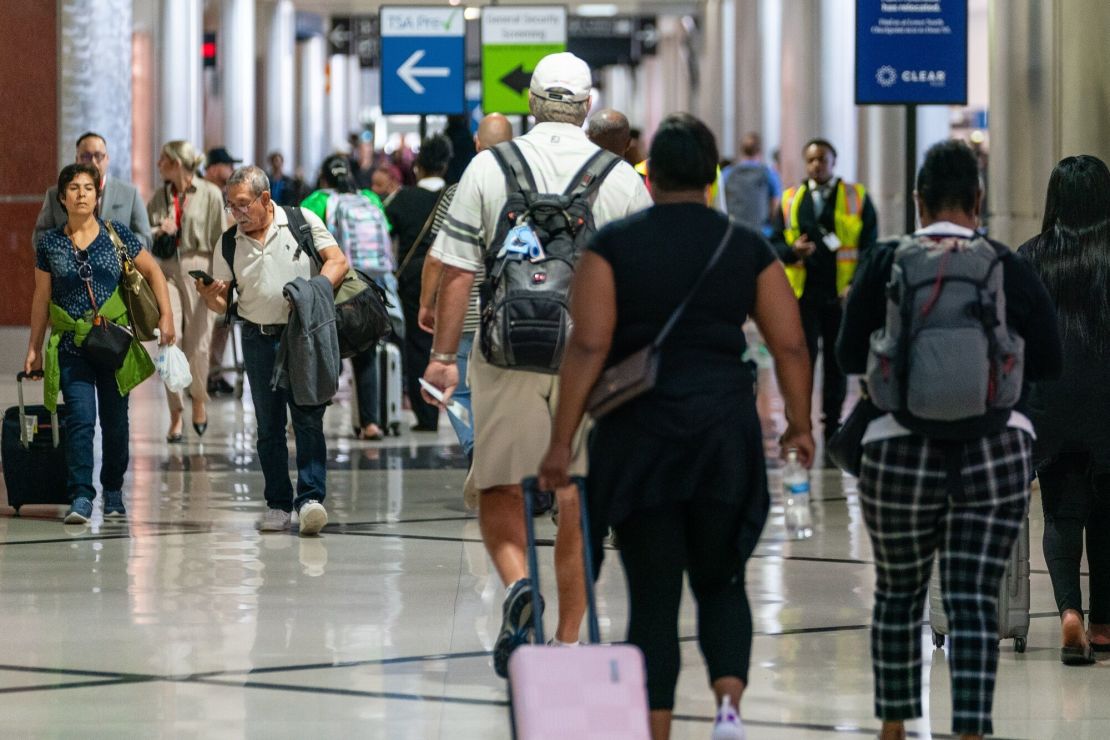 Travelers at Hartsfield-Jackson Atlanta International Airport on Monday, October 2, 2023. 