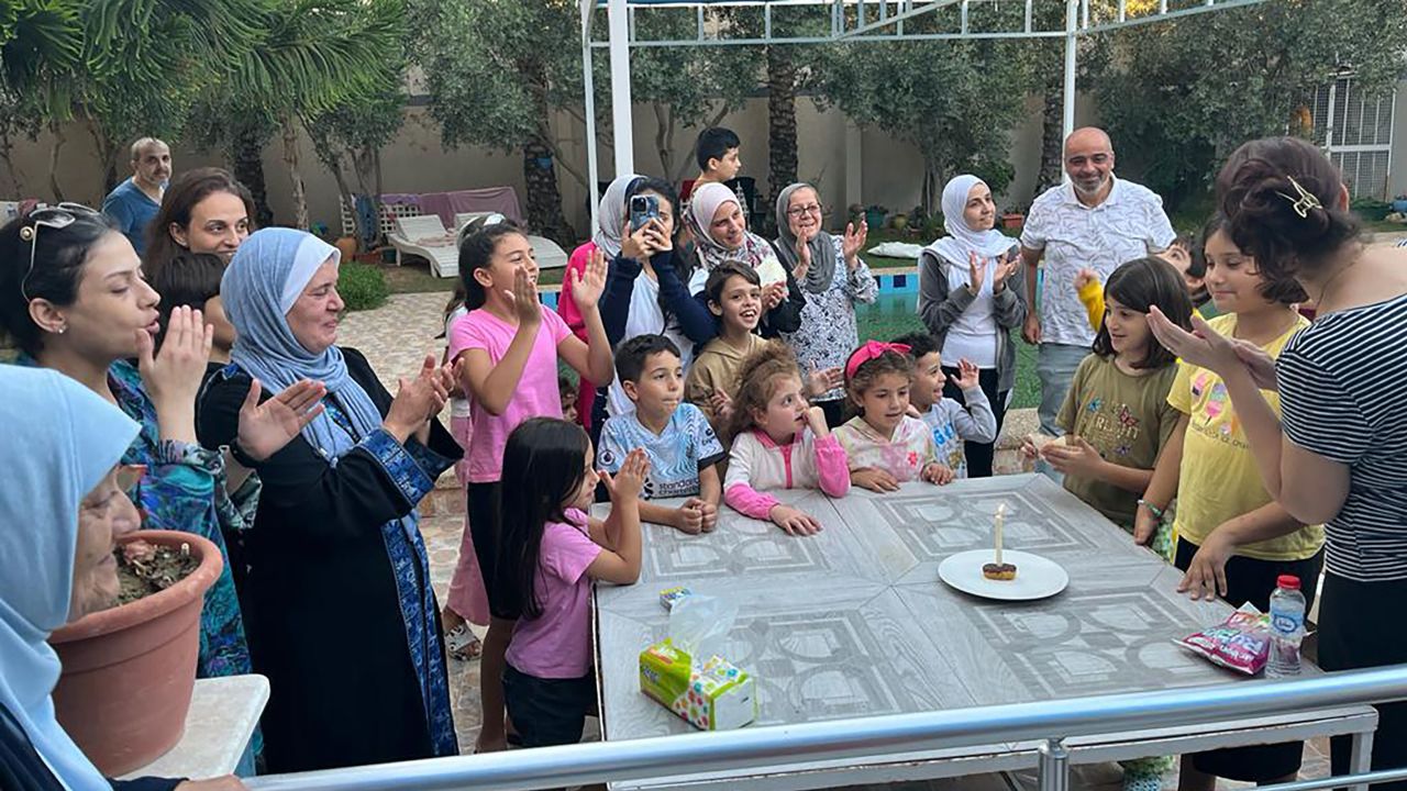 Jason Shawa's daughter, Zainab, celebrating her ninth birthday in Gaza on Sunday.