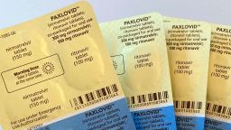 Doses of the anti-viral drug Paxlovid are displayed in New York on Aug. 1, 2022.