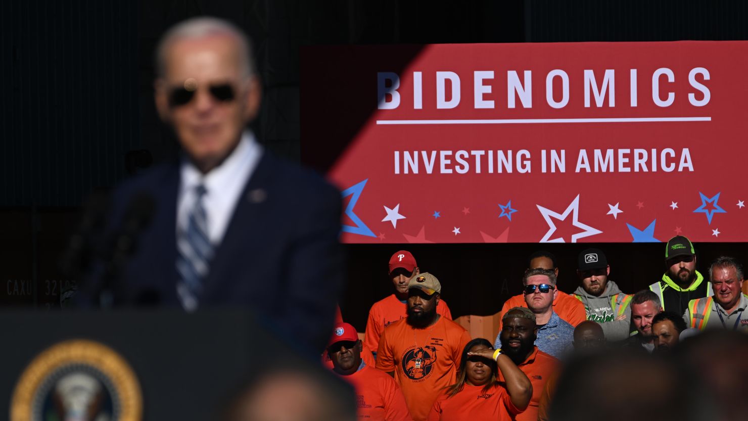 Biden speaks at Tioga Marine Terminal on October 13 in Philadelphia to announce seven regional hydrogen hubs, which the administration hopes will help spark a clean-energy revolution.