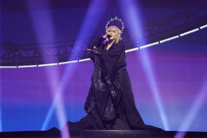 Madonna's takes on religious iconography, like this halo headpiece, have been a constant throughout her career.