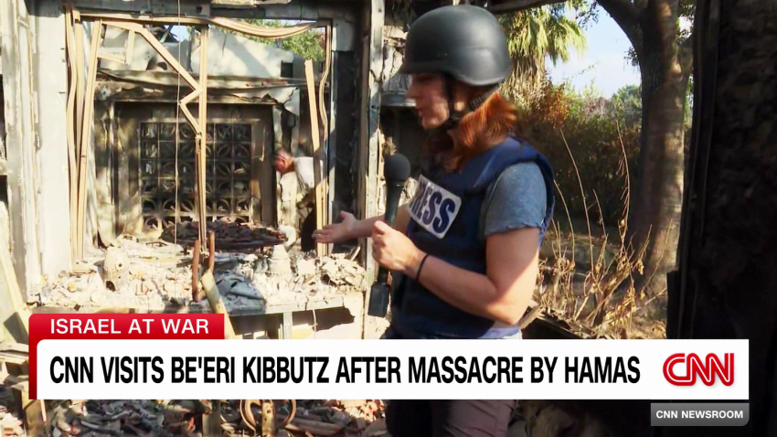 exp Be'eri Kibbutz aftermath Erin Burnett 101701ASEG2 cnni world_00011218.png