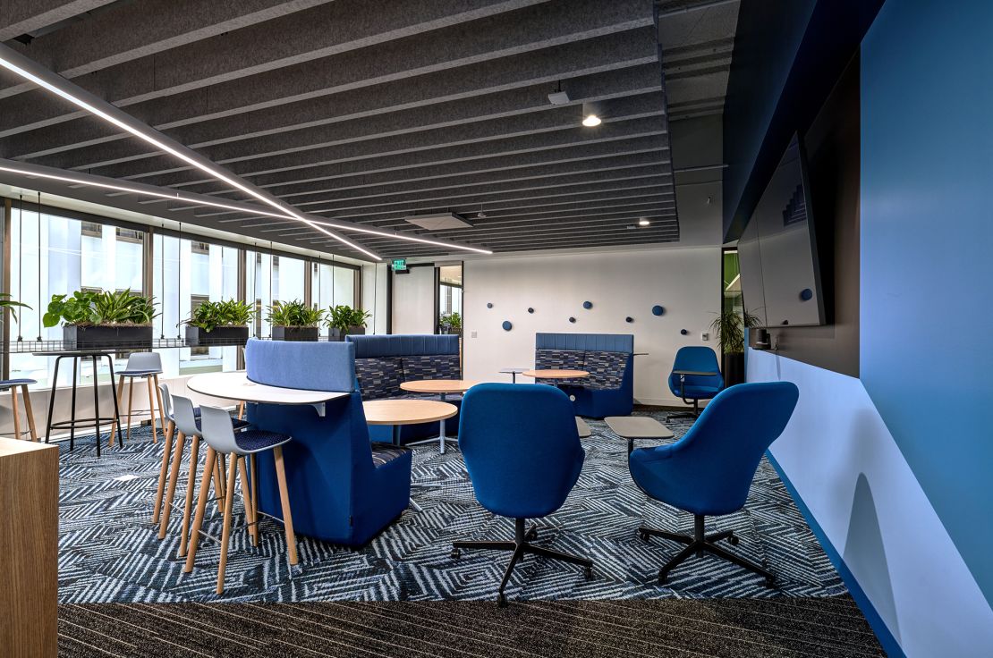 An office space area that has been reimagined as part of the Autodesk Conference Experience program at the company's headquarters in San Francisco.