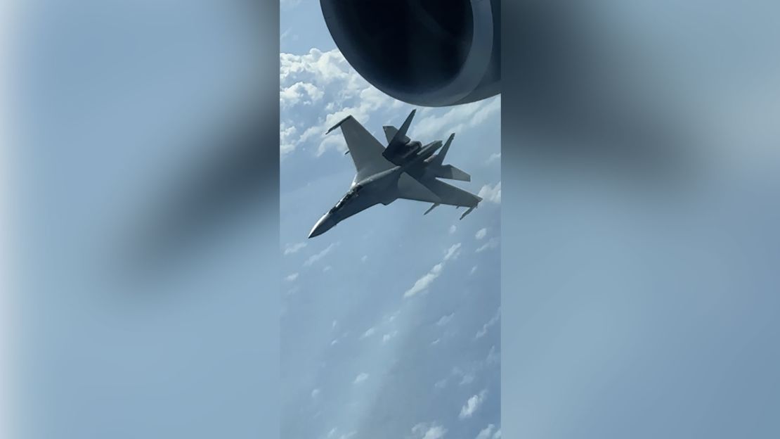 Images newly released by the Pentagon capture a PLA fighter jet closing in at a high speed to a distance of just 50 feet underneath the wing of a US aircraft.  The PLA operator then conducted a barrel roll around and below the US aircraft, causing the pilot to perform defensive procedures to prevent a collision.