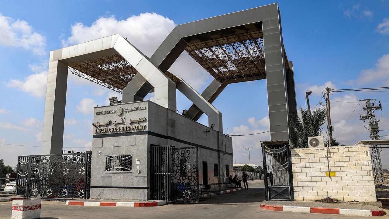 The entrance of the Rafah border crossing with Egypt in the southern Gaza Strip on August 27. 
