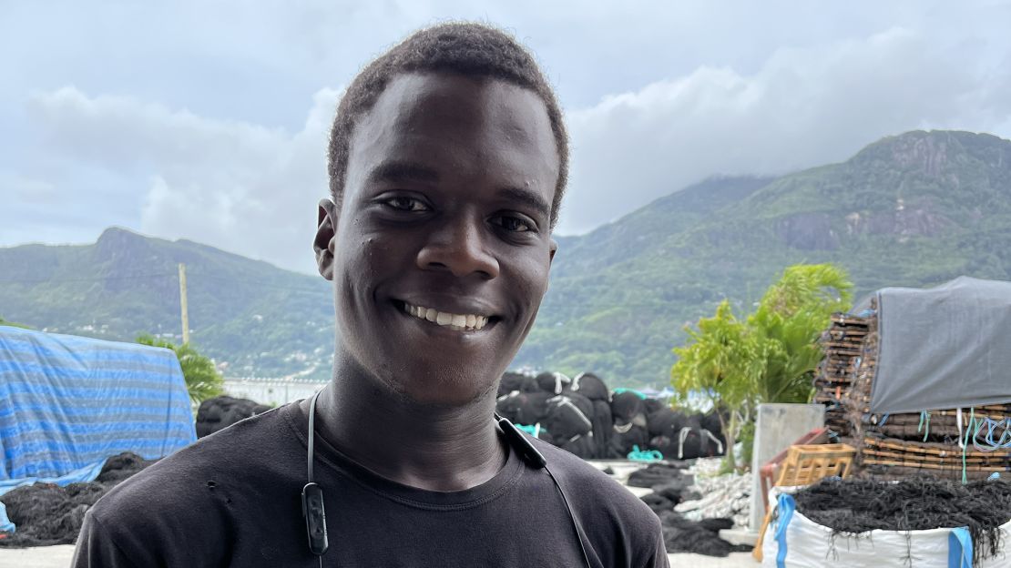 Joshua Tiatouse, a 19-year-old employee of Brikole, says he wanted to work in a sustainable business.