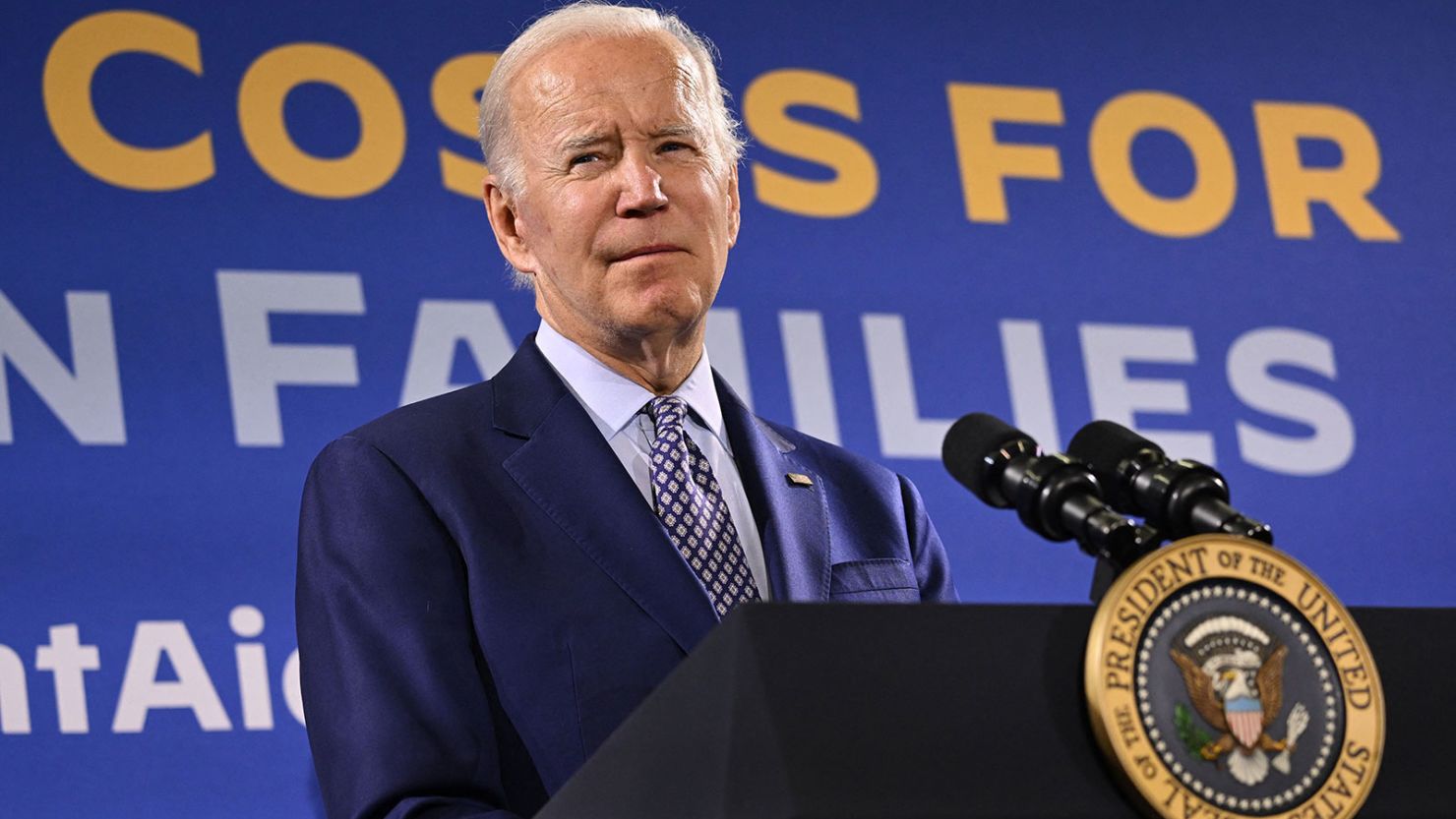 President Joe Biden speaks about student debt relief at the Central New Mexico Community College Student Resource Center in Albuquerque, New Mexico, on November 3, 2022.