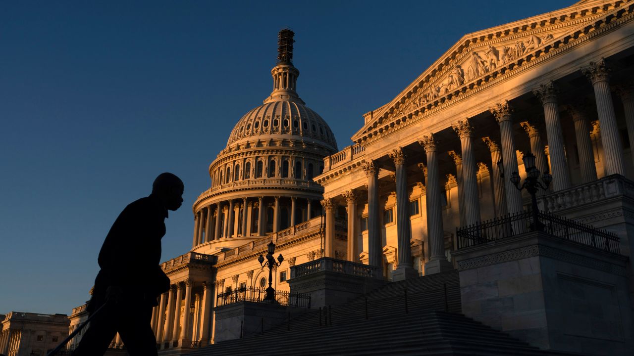 The U.S. Capitol is seen at sunrise, Wednesday, Oct. 18, 2023, in Washington. Having lost the first vote to become House speaker, Rep. Jim Jordan will try again today on a decisive second ballot that will test whether the hard-edged ally of Donald Trump can win over the holdouts or if his bid for the gavel is collapsing. (AP Photo/Jose Luis Magana)