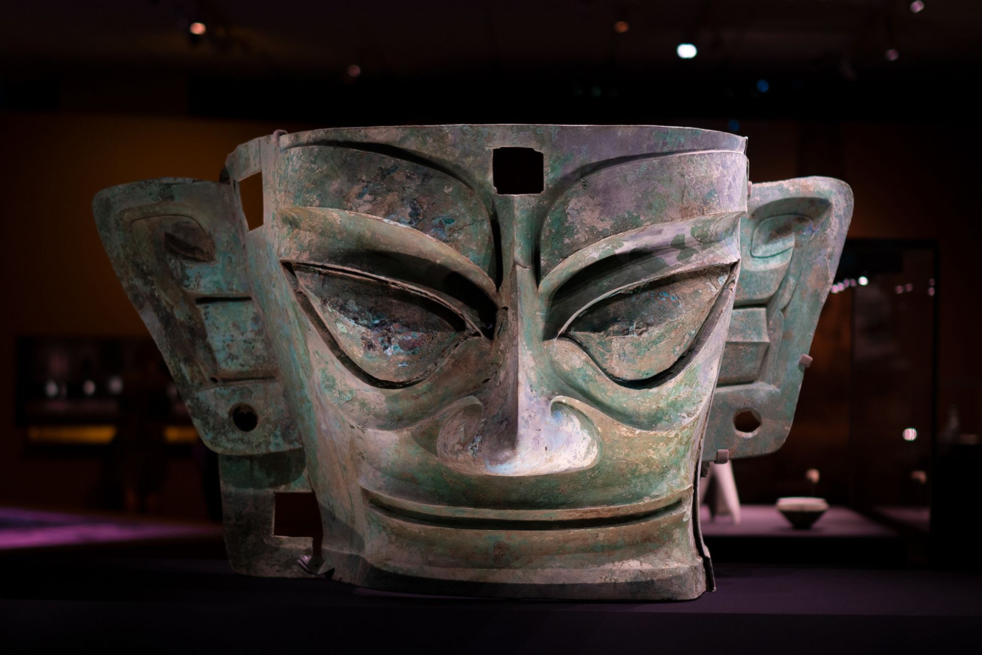 'Mask', bronze, at the Hong Kong Palace Museum in Hong Kong, China on September 26, 2023.