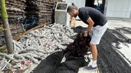 Kyle de Bouter's startup Brikole stands for "do-it-yourself" in creole and employs several Seychellois to recycle used tuna fishing nets into newer nylon products. His small business is an example of sustainable businesses Seychelles officials would like to support as part of their "blue economy" approach to economic development.