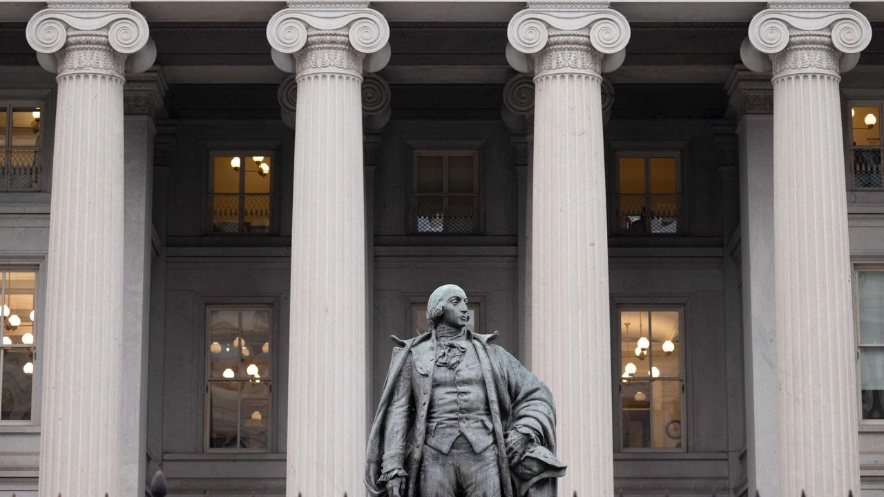 The US Treasury Department building is seen in Washington, DC, on January 19, 2023.