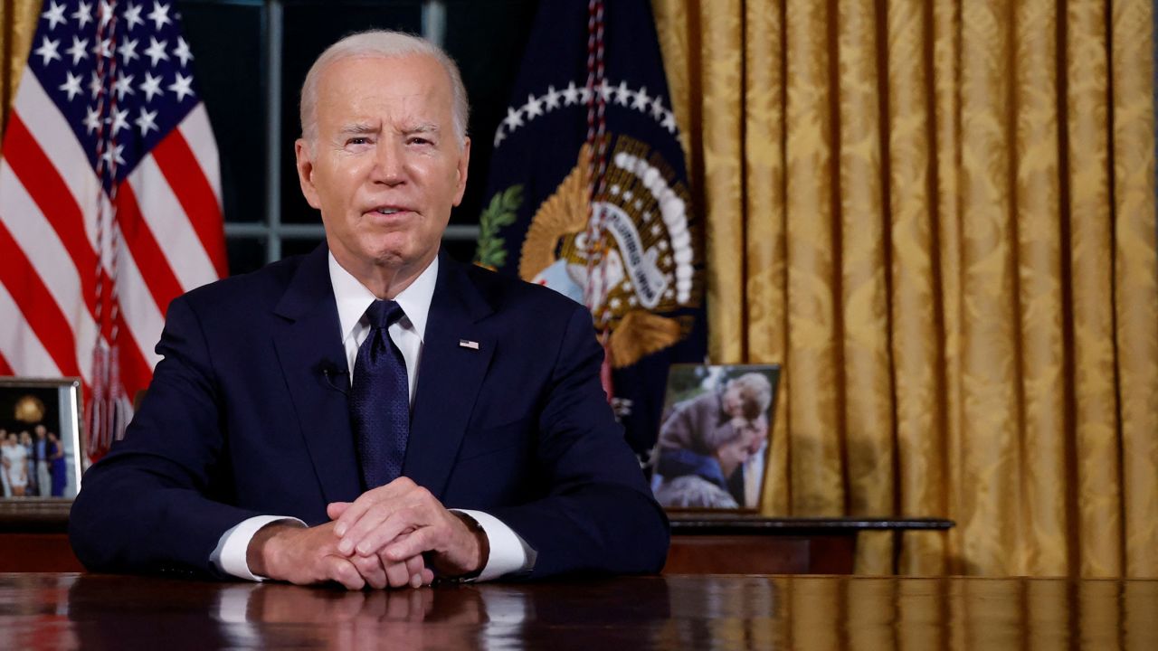 President Joe Biden delivers a prime-time address to the nation.